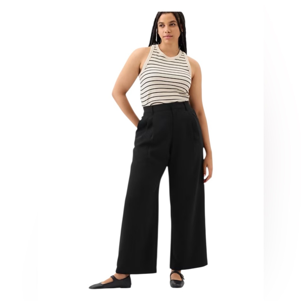 GAP - NWT - Black Wide-Leg High-Rise Easy Trousers - Picture 7 of 9